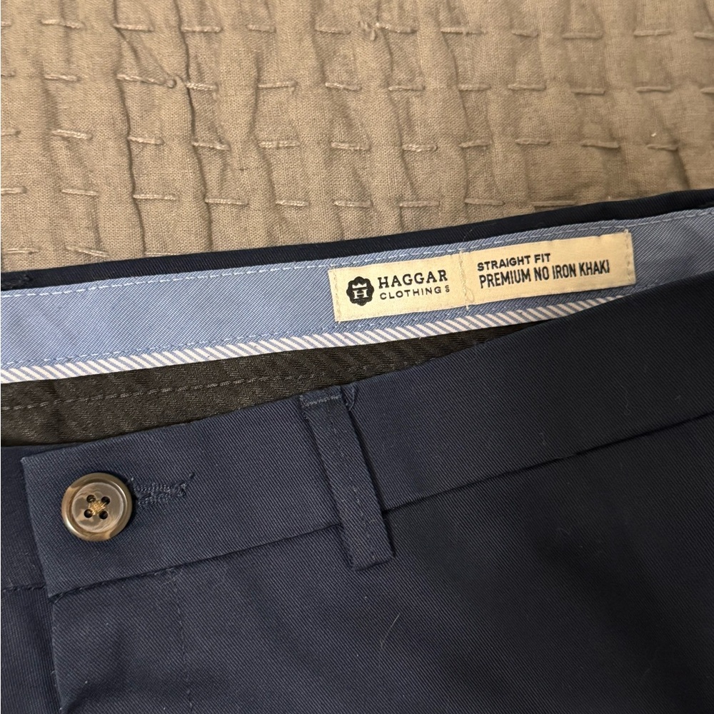 NWOT Haggar Mens Straight Fit Premium No Iron Khaki Pant - Picture 4 of 7